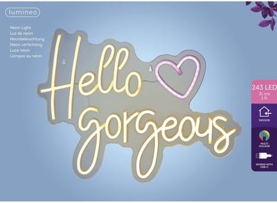 Ledbord lumineo indoor usb neon hello gorgeous