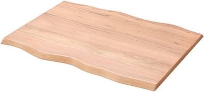 Bureaublad Massief Hout - Tafelblad Werkblad - Bureau Maken - Handgemaakt Live Edge - 80x60x2 cm - Lichtbruin
