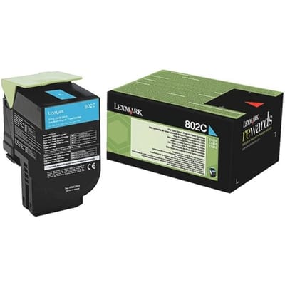 Lexmark 80C20C0 nr. 802C toner cartridge cyaan lage capaciteit (origineel)