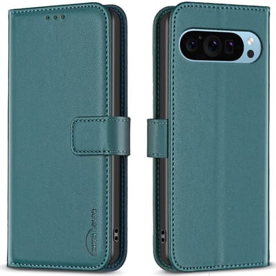 BINFEN Hoesje - Geschikt voor Google Pixel 9 / Pixel 9 Pro Hoesje - BINFEN Color Book Case - Groen