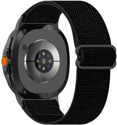 Nylon bandje - geschikt voor Samsung Galaxy Watch 8 (40mm) / Galaxy Watch 8 (44mm) / Galaxy Watch 8 Classic - elastisch - zwart