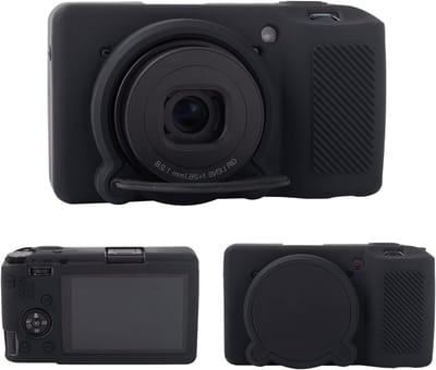 Zachte en Lichtgewicht Silicone Camera Case voor Ricoh GR III/GR IIIx - Beschermhoes met Afneembare Lensdeksel, Zwart, Camera Accessoires voor Veiligheid en Bescherming