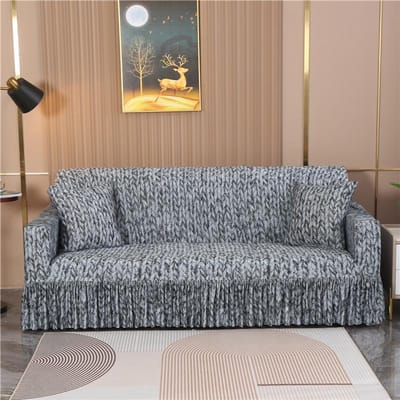 1/2/3/4-zits Elastische Bedrukte Bankhoes Met Rok All-inclusive Stretch Hoeslaken Volledige Bankhoes voor Woonkamer Large