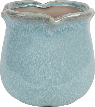 Keramiek Bloempot voor Binnen – Blauw – Rustieke Pot – Ø 12 cm – Keramiek