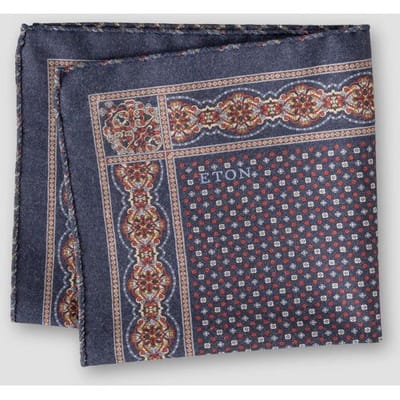 Eton Pochet Two-Face Wool Fantasy Navy / male