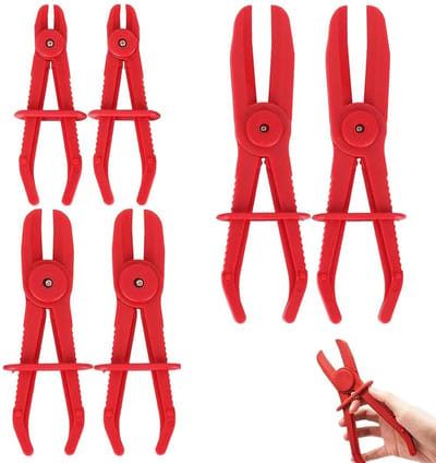 Dailygoods - Slangenklemmen, 6 stuks slangklemmen, slangklemmen, klemklemmen, 3 maten, remklemklem, voor flexibele slangen, remslangen, rood