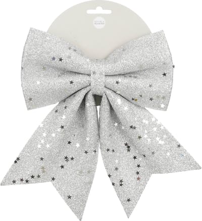 Kersthanger-kerstStrik zilver - l20xb24cm