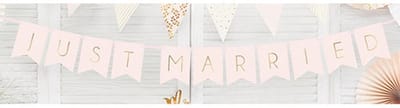PartyDeco - Letterslinger Just Married licht roze