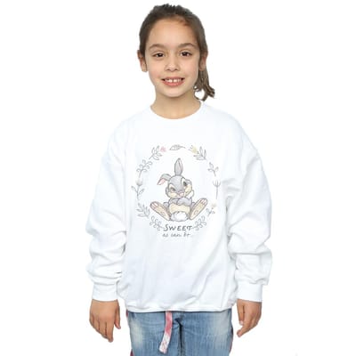 Disney Meisjes Bambi Thumper Zo Zo Lief Als Het Kan Zijn Sweatshirt (Wit)