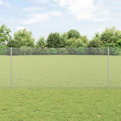 vidaXL - zeshoekig - gaasgek - met - palen - 10 - x - 1 - m - Gegalvaniseerd - staal - Mesh