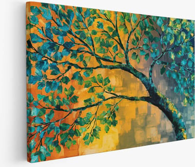 Saammp Muurcirkel Hout - Contrasterende kleuren - Groen - Abstract kunstwerk - Ø 90 - Wandcirkel - Wanddecoratie Cirkel - Muurdecoratie Woonkamer - Slaapkamer decoratie - Rond Schilderij