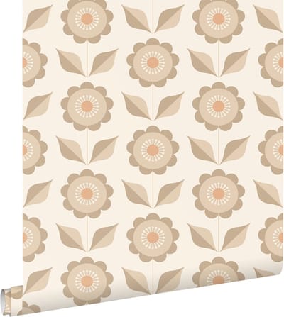 ESTAhome behang bloemen beige - 50 x 900 cm - 130976