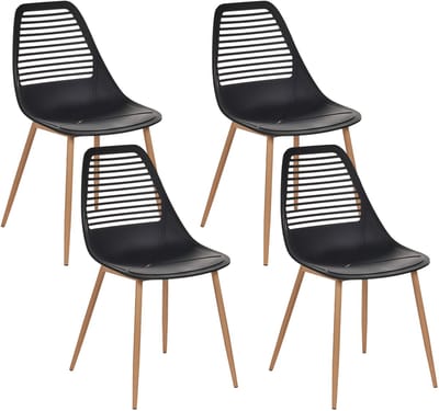 MONTELLO - Set van 4 stoelen - Zwart - Synthetisch materiaal