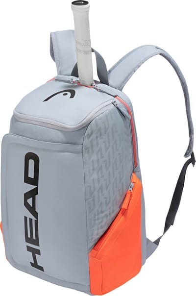 CarryQuest® - Tennistas - Tennis Schoudertas - 2 Rackets + Schoenen + Accessoires - Polyester - Grijs/Oranje - Outdoor Fitness Badminton Rugzak - Squash-Tennis-Badminton-Pickleball-Padel