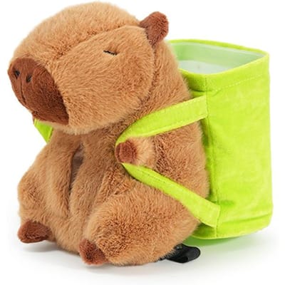 Capibara auto tissuebox opbergemmer cartoon schattige pluche capibara auto armsteunbox extractie papier opbergdoos