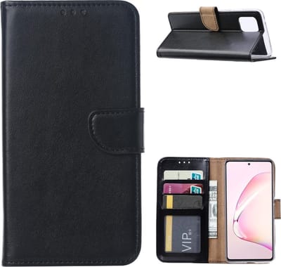 LuxeBass Hoesje geschikt voor Samsung Galaxy Note 10 Lite - Bookcase Zwart - portemonnee hoesje gsm hoesje - telefoonhoes - telefoonhoesjes
