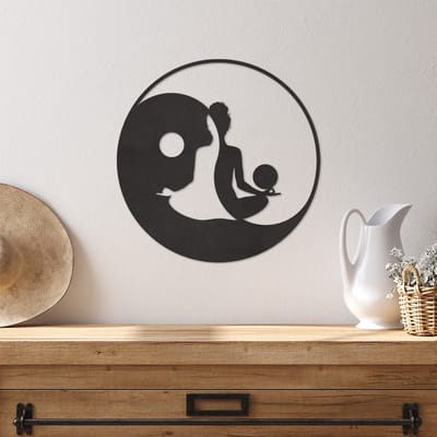 Wanddecoratie Yin Yang Budha - Muurdecoratie Budha - Muurdecoratie Hout - Wanddecoratie Hout - Muurdecoratie Woonkamer - Wanddecoratie Woonkamer - Wanddecoratie Industrieel - Wanddecoratie Dieren - Home Decor - Wall Line Art - 29 x 29 cm