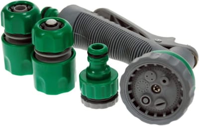 Sproeikop Set - Waterpistool - Tuin Besproeien - Verstelbare Straal - 5x10x2.5 cm - Transparant