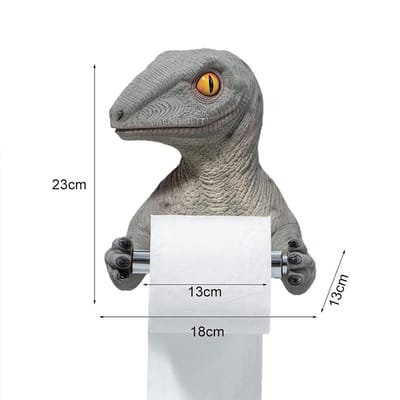 Dailygoods- Toiletrolhouder Dinosaurus Decor - Handdoekhouder - Muurhouder - Badkamer/Keuken - Schattig Design - Organisatie