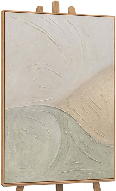 Canvas schilderij 120x80 cm handgeschilderd sporen van regen – YS-Art Gallery – Lijst: Hout – Luxe wanddecoratie