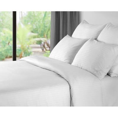 GGM Gastro (10 Stück) Eleganter Damast Bettbezug Sydney - 140g/m² - 140x210cm - Weiß Wit