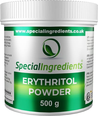 Erythritolpoeder - 500 g - Hoogwaardige, Ultrafijne Zoetstof - Moderne Gastronomie - Moleculair Koken - Hersluitbare Pot - Recycled Plastic