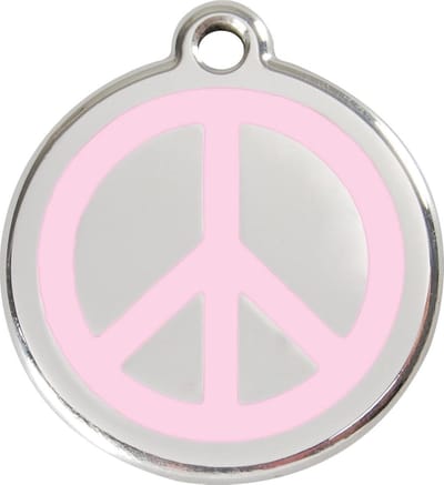 Red Dingo Hondenpenning 20 mm peace roze