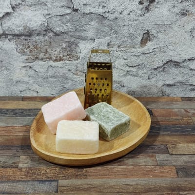 Amberblokjes set met Organische schaal - 3 geurblokjes - Koper Rasp - Cadeau set - BijJolan