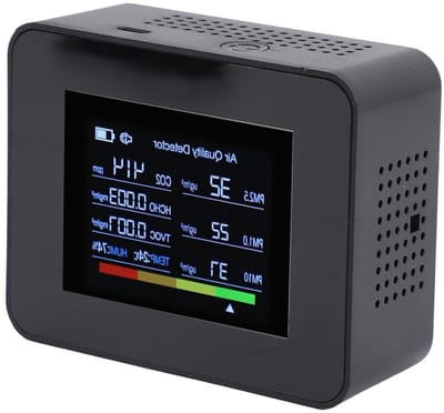 Luchtkwaliteitsmeter - CO2 meter - Binnenlucht meten - NDIR sensor - 8 in 1 - Zwart