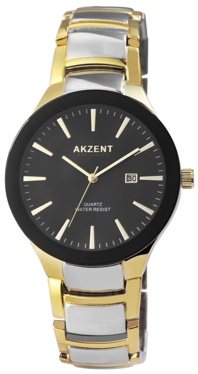 AKZENT herenhorloge metaal Hadad, 3 ATM