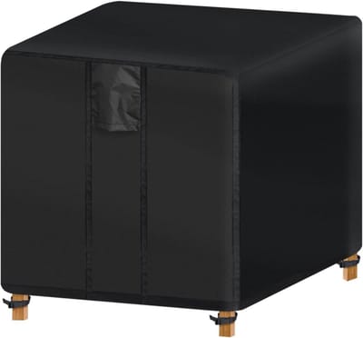 Vuurkorfhoes, vierkant, waterdichte vuurkorfhoezen, vierkant (50 l x 50 W x 24 H inch, zwart) buitenhaardhoes weerbestendig en vervaagt niet