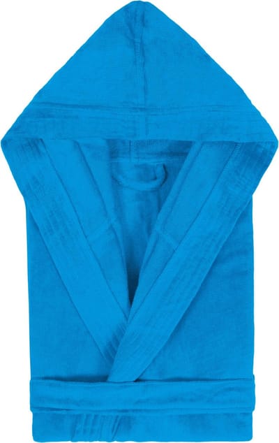 Badjas met Capuchon Uni Cool Velours Turquoise col 2334 maat S