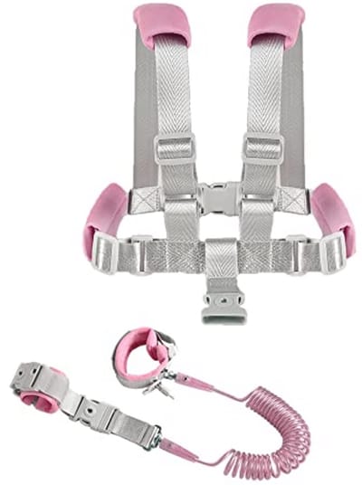 2-in-1 Anti Verloren Riem voor Peuters - Babyteugels en Veiligheidsriem (Roze)