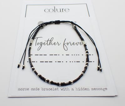 Colure® morse code armband glanzendzwart Together Forever