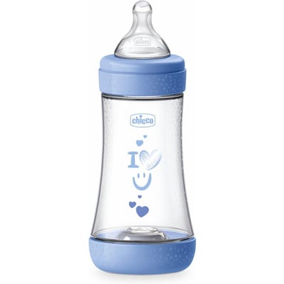 CHICCO 00020223210040 Biberon P5 plastique silicone 240 ml GARÇON MOYEN