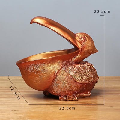 Opslag van Grote Mond Pelikaan Dier Decoraties Thuisgebruik Wijnkast Woonkamer Entree Hars Ambachtelijk Ornament Decoraties brown