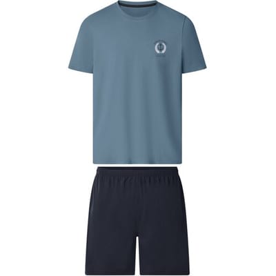 ESMARA MEN Korte heren pyjama (Blauw/donkerblauw, S)
