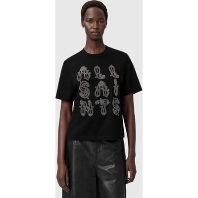 AllSaints Ella Lisa Tee Black Taglia: XS | Maglie Sportivi Outlet | Donna | Nero