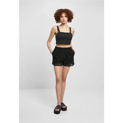 Urban Classics - Crochet Lace Resort Korte broek - XS - Zwart