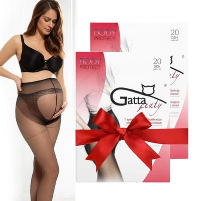 GATTA - Zwangerschapspanty - 20 DEN - Maat S - Zwart - Dames Panty - Zwanger - Ondersteunende Panty - (2 Stuks)