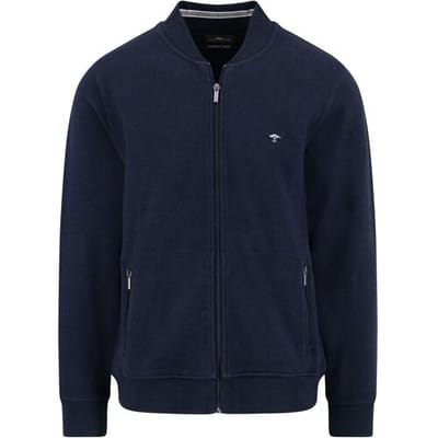 Fynch-Hatton Vest Cardigan Structure Interlock Navy / male