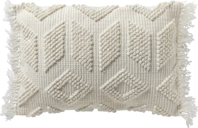 Dutch Decor ODIN - kussenhoes 40x60 cm - tufted patroon - duurzaam - Snow White - wit - met rits - zonder binnenkussen