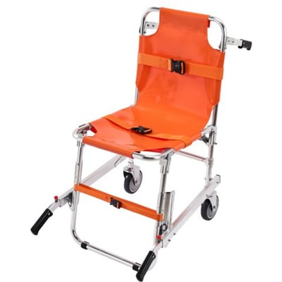VEVOR EMS-trapstoel, 159 kg laadvermogen, opvouwbare noodtraprolstoel van aluminium met 2 wielen, draagbare traplift, ambulance, brandweer, evacuatie voor ouderen en gehandicapten