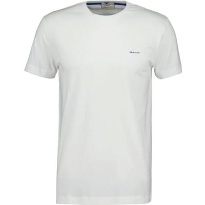 Gant T-Shirt Slim Contrast Logo Short Sleeve Eggshell / male