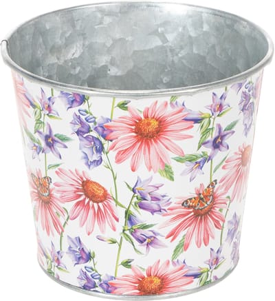 Bloempot, lentedecoratie, plantenbak, metaal, Ø12cm, H10.5cm