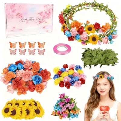 Bloemenkrans DIY Set voor Haaraccessoires - Creatieve Knutselset voor Volwassenen