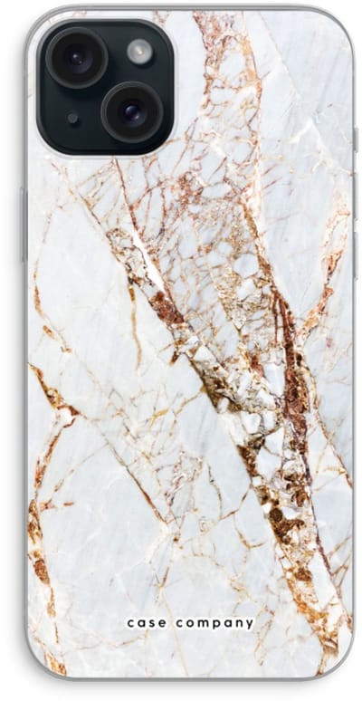 Case Company® - Hoesje geschikt voor iPhone 15 Plus hoesje - Goud marmer - Soft Cover Telefoonhoesje - Bescherming aan alle Kanten en Schermrand
