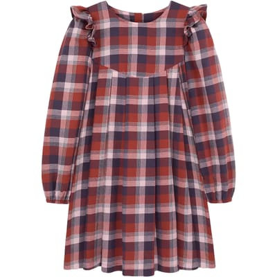 Katoenen jurk voor meisjesbaby Kids on the Moon Berry Ruffle