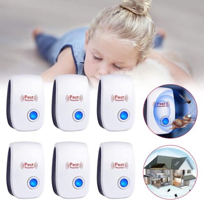6-Pack Ultrasone Ongediertebestrijder - Stekkerbare Ultrasone Rattenverjager - Muggenwerend Middel - Ongediertebestrijding Voor Spinnen Kakkerlakken En Vliegen