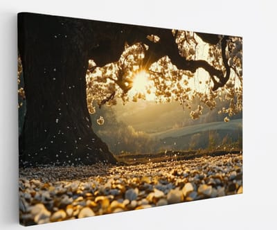 Saammp Canvas Schilderij - abscissie - boom - Natuur - Landschap - 45x30 - Foto op canvas - Wanddecoratie - Muurdecoratie Woonkamer - Slaapkamer decoratie - Canvas Print